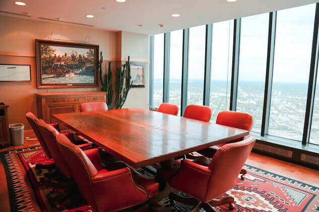 Photo of the firm's conference room table