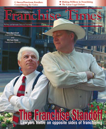 Magazine cover of Franchise Times The Franchise Standoff